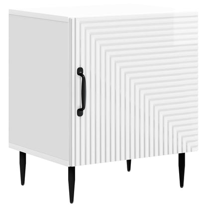 Bedside Cabinet 2 pcs High Gloss White 43 x 34.5 x 50 cm