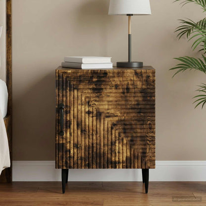 Bedside Cabinet Smoked Oak 43 x 34.5 x 50 cm Engineered Wood