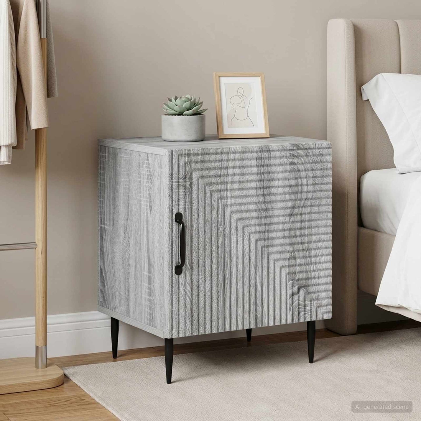 Bedside Cabinet 2 pcs Grey Sonoma 43 x 34.5 x 50 cm