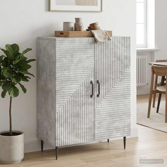 Sideboard Concrete Grey 66 x 34.5 x 89.5 cm Engineered Wood