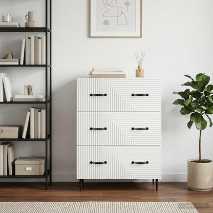 Drawer Cabinet White 66 x 34.5 x 89.5 cm Engineered Wood