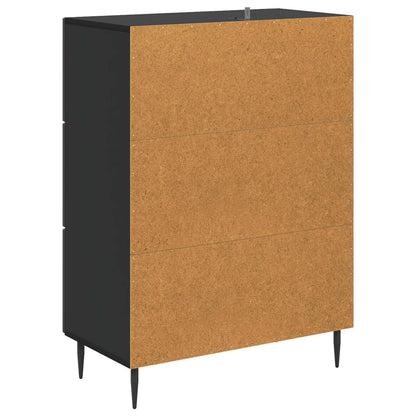 Drawer Cabinet Black 66 x 34.5 x 89.5 cm Engineered Wood