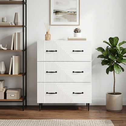 Drawer Cabinet High Gloss White 66 x 34.5 x 89.5 cm