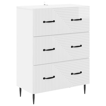 Drawer Cabinet High Gloss White 66 x 34.5 x 89.5 cm