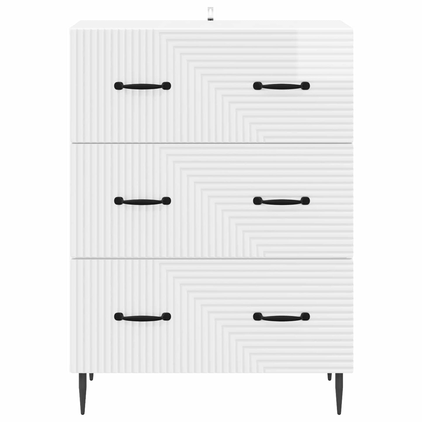 Drawer Cabinet High Gloss White 66 x 34.5 x 89.5 cm