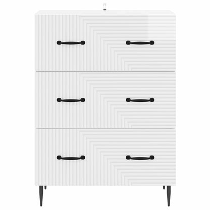 Drawer Cabinet High Gloss White 66 x 34.5 x 89.5 cm