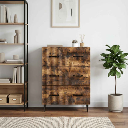 Drawer Cabinet Smoked Oak 66 x 34.5 x 89.5 cm Engineered Wood