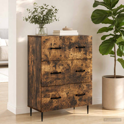 Drawer Cabinet Smoked Oak 66 x 34.5 x 89.5 cm Engineered Wood