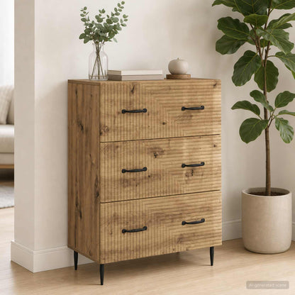 Drawer Cabinet 66 x 34.5 x 89.5 cm Engineered Wood Artisan Oak