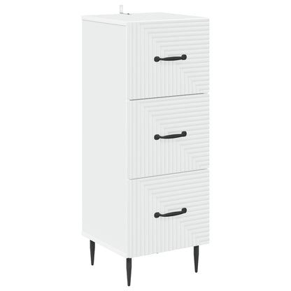 Drawer Cabinet White 33 x 34.5 x 89.5 cm Engineered Wood