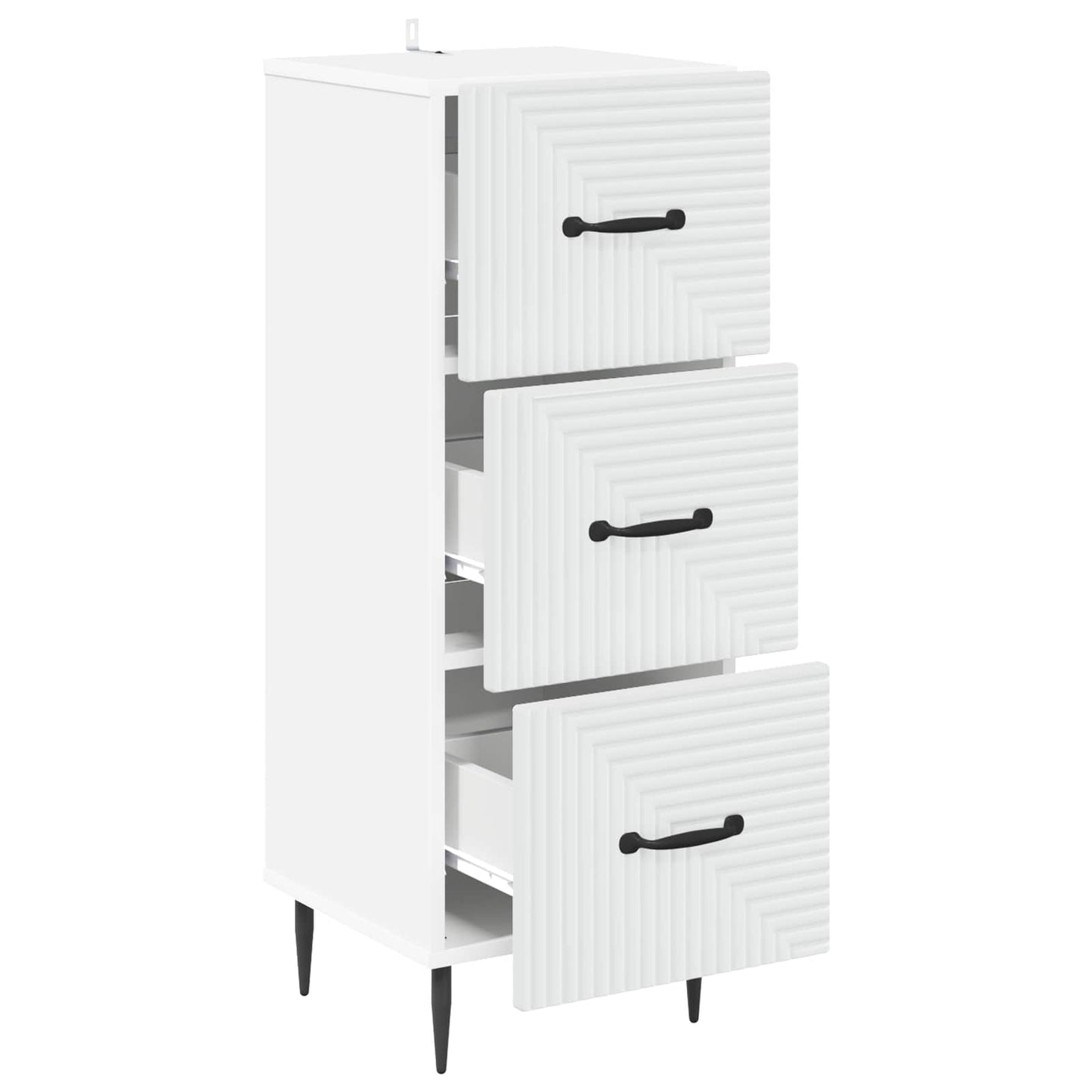 Drawer Cabinet White 33 x 34.5 x 89.5 cm Engineered Wood