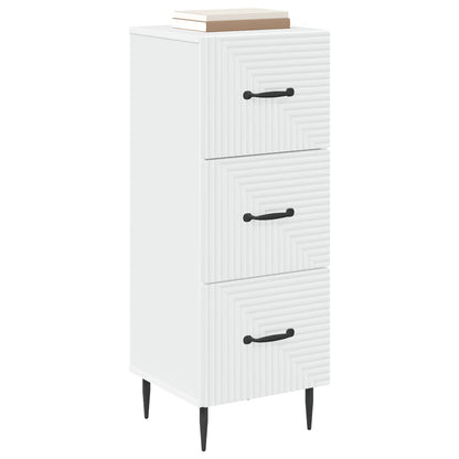 Drawer Cabinet White 33 x 34.5 x 89.5 cm Engineered Wood