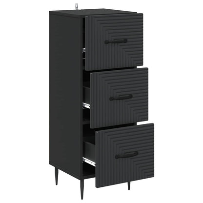 Drawer Cabinet Black 33 x 34.5 x 89.5 cm Engineered Wood