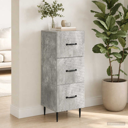 Drawer Cabinet Concrete Grey 33 x 34.5 x 89.5 cm