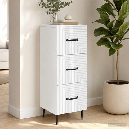 Drawer Cabinet High Gloss White 33 x 34.5 x 89.5 cm