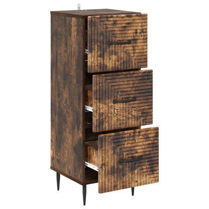 Drawer Cabinet Smoked Oak 33 x 34.5 x 89.5 cm Engineered Wood