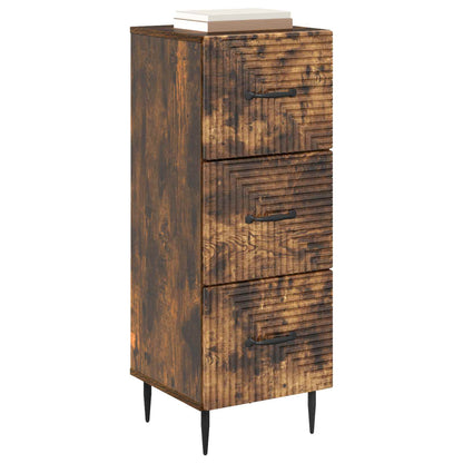 Drawer Cabinet Smoked Oak 33 x 34.5 x 89.5 cm Engineered Wood