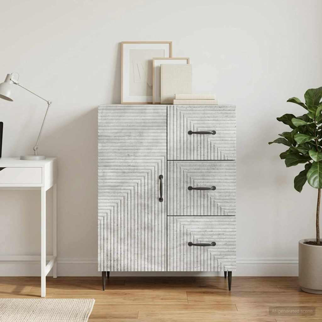 Sideboard Concrete Grey 66 x 34.5 x 89.5 cm Engineered Wood