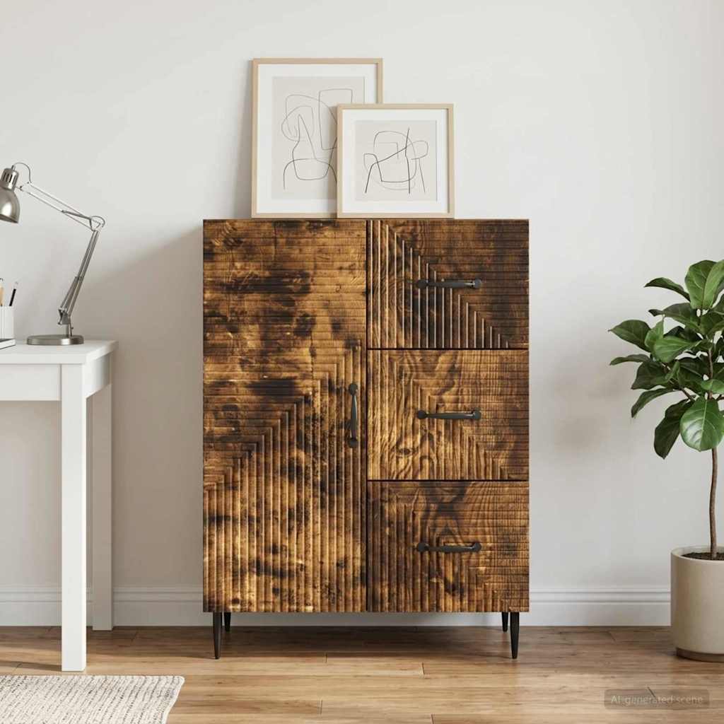 Sideboard Smoked Oak 66 x 34.5 x 89.5 cm Engineered Wood
