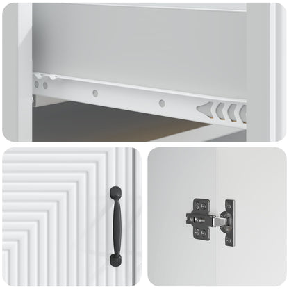 Sideboard White 66 x 34.5 x 89.5 cm Engineered Wood