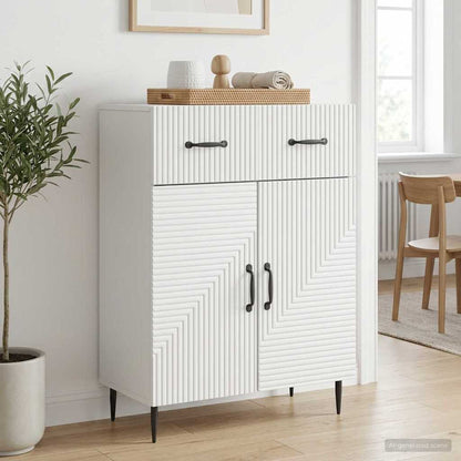 Sideboard White 66 x 34.5 x 89.5 cm Engineered Wood