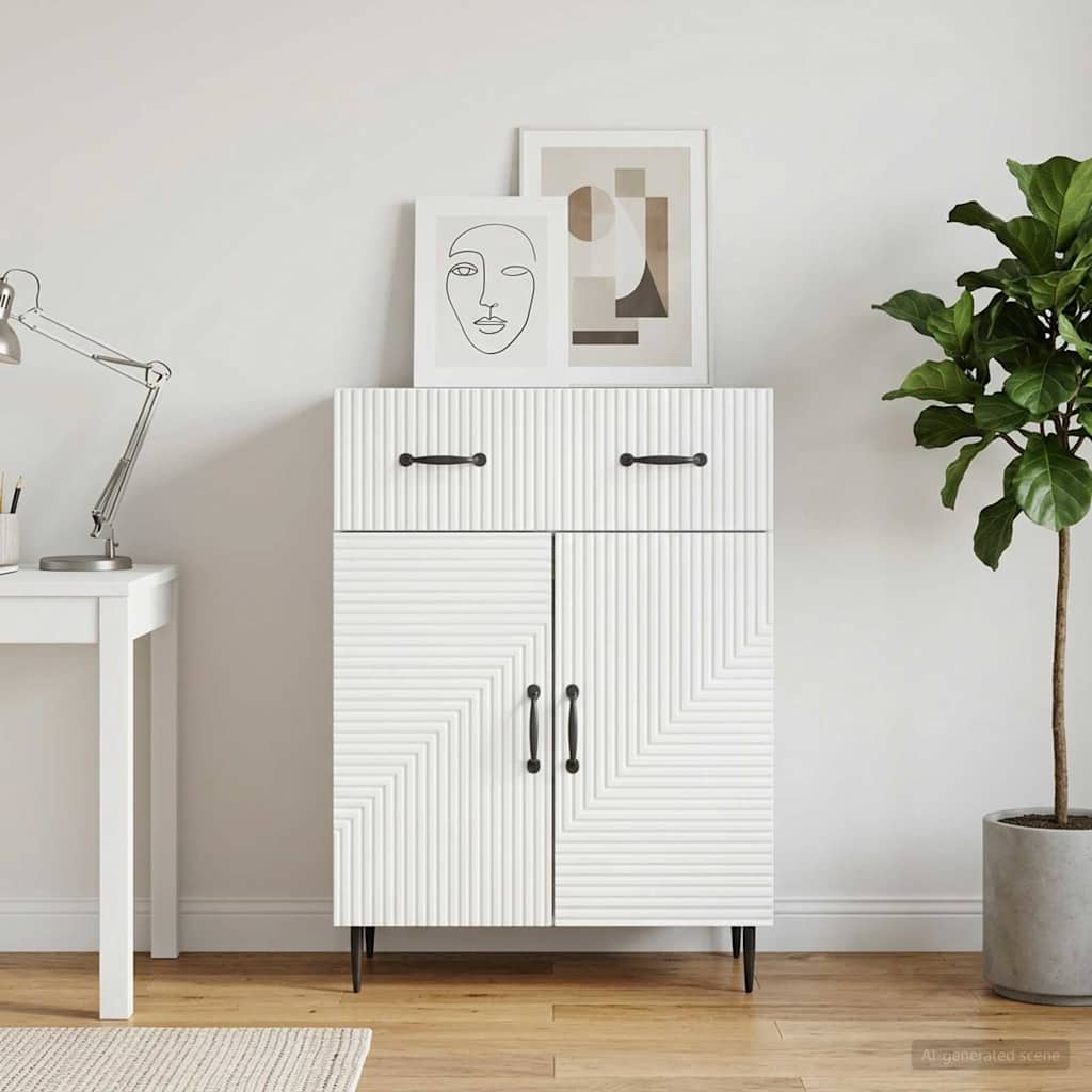 Sideboard White 66 x 34.5 x 89.5 cm Engineered Wood