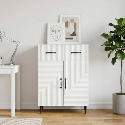Sideboard White 66 x 34.5 x 89.5 cm Engineered Wood