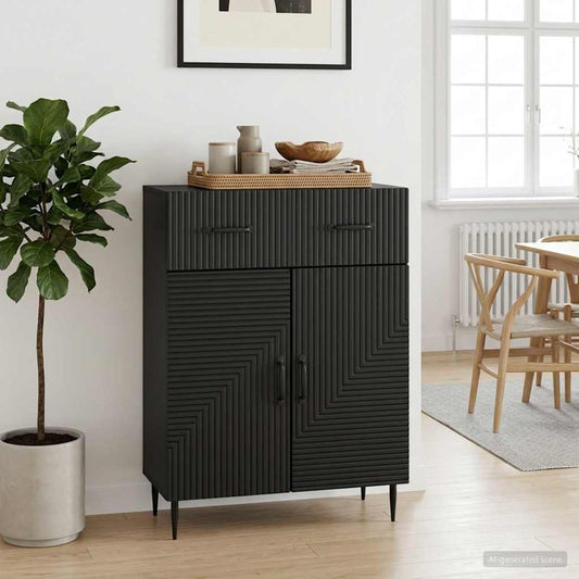 Sideboard Black 66 x 34.5 x 89.5 cm Engineered Wood