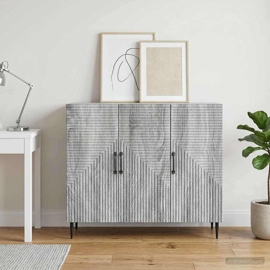 Sideboard Grey Sonoma 89 x 34.5 x 80 cm Engineered Wood