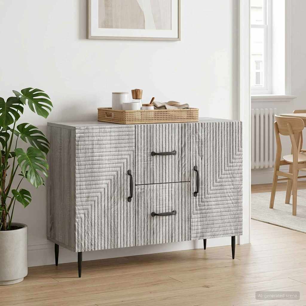 Sideboard Grey Sonoma 89 x 34.5 x 60 cm Engineered Wood