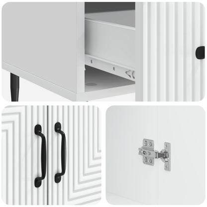 Sideboard White 66 x 34.5 x 95 cm Engineered Wood
