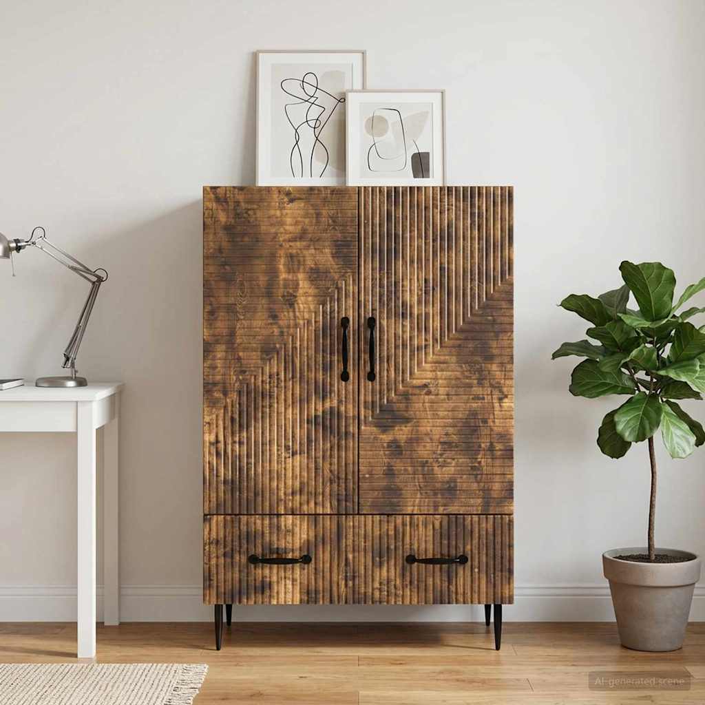 Sideboard Smoked Oak 66 x 34.5 x 95 cm Engineered Wood