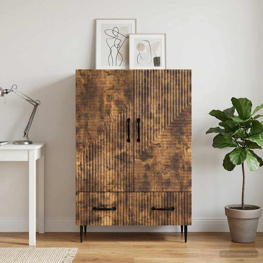 Sideboard Smoked Oak 66 x 34.5 x 95 cm Engineered Wood
