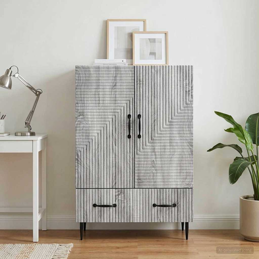 Sideboard Grey Sonoma 66 x 34.5 x 95 cm Engineered Wood