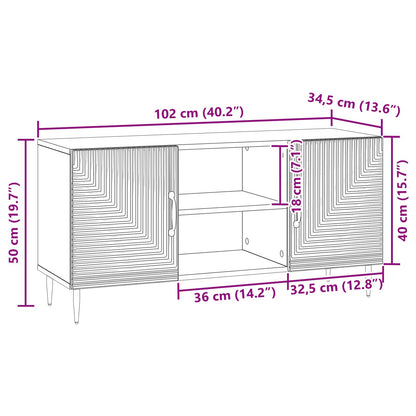 TV Cabinet Old Wood 102 x 34.5 x 50 cm Engineered Wood