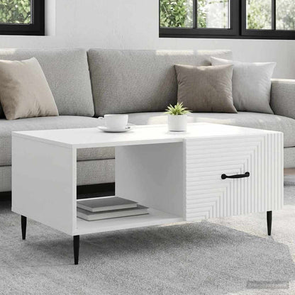 Coffee Table White 90 x 50 x 40 cm Engineered Wood