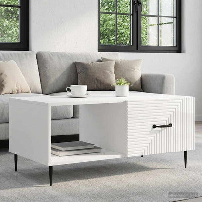 Coffee Table High Gloss White 90 x 50 x 40 cm Engineered Wood