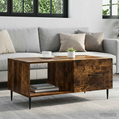 Coffee Table Smoked Oak 90 x 50 x 40 cm Engineered Wood