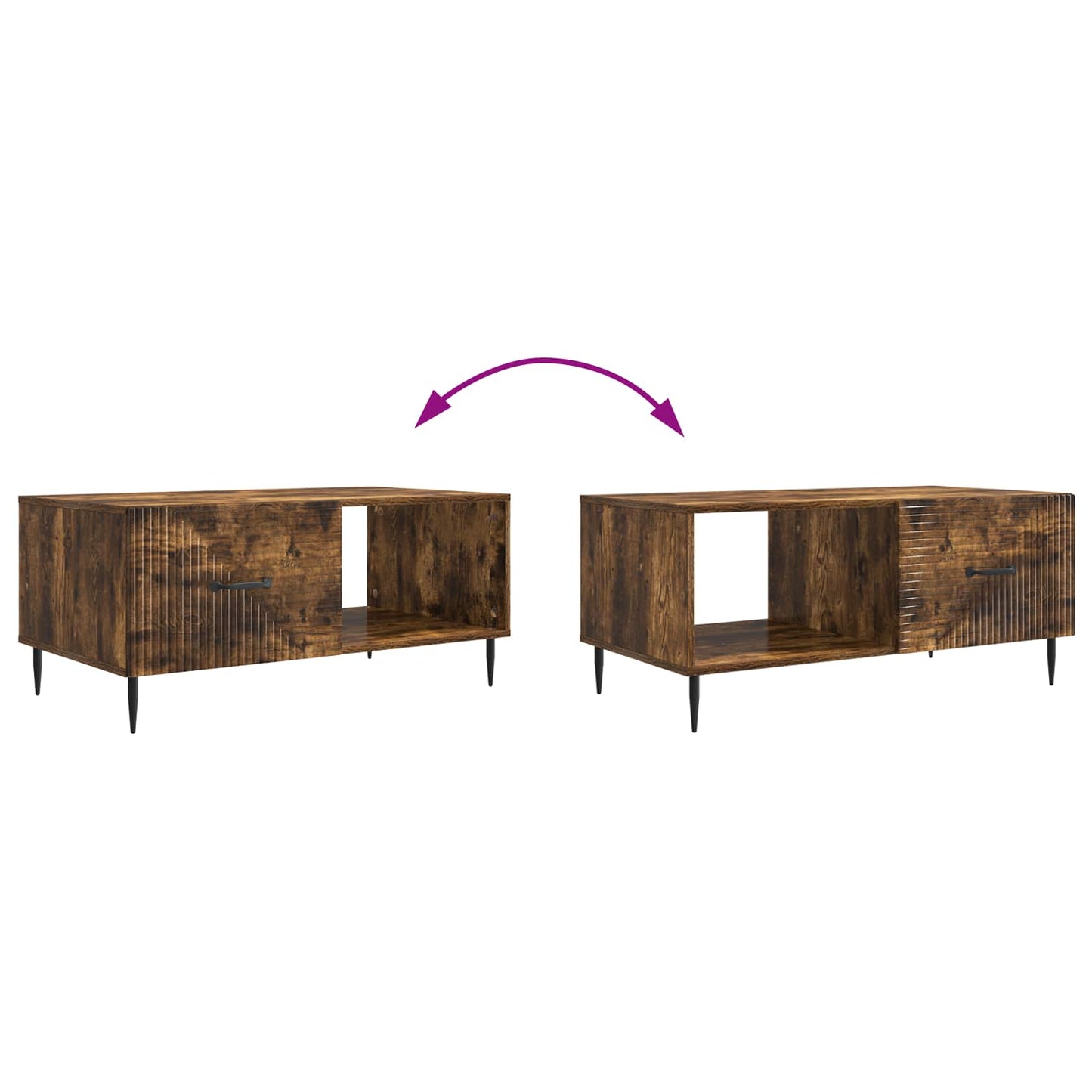 Coffee Table Smoked Oak 90 x 50 x 40 cm Engineered Wood