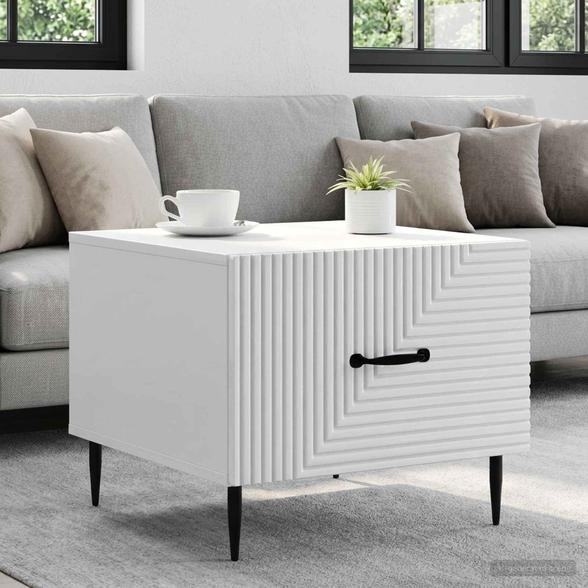 Coffee Table High Gloss White 49 x 50 x 40 cm Engineered Wood