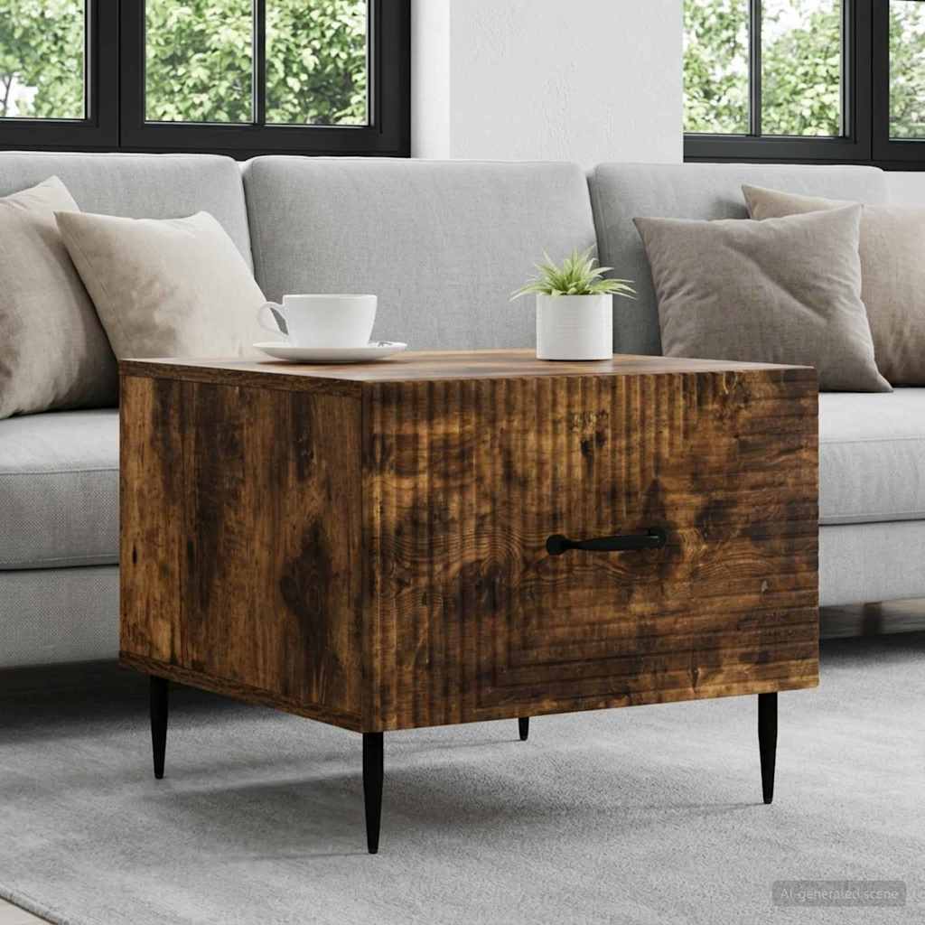 Coffee Table Smoked Oak 49 x 50 x 40 cm Engineered Wood