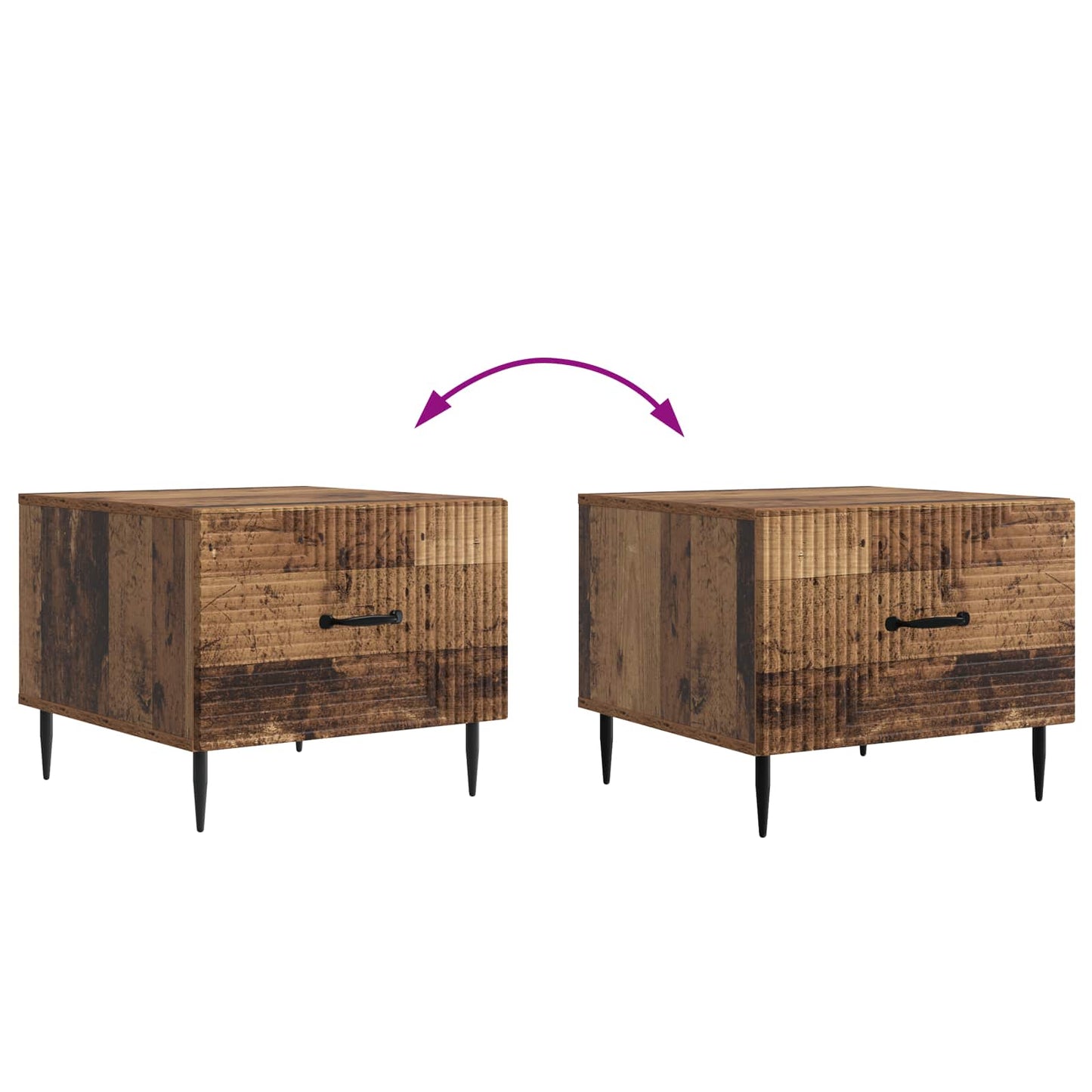 Coffee Table Old Wood 49 x 50 x 40 cm Engineered Wood