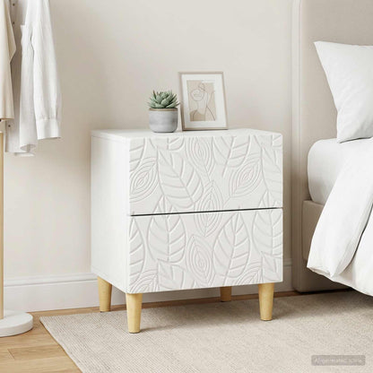 Bedside Table 2 pcs White 43 x 34.5 x 48 cm Engineered Wood