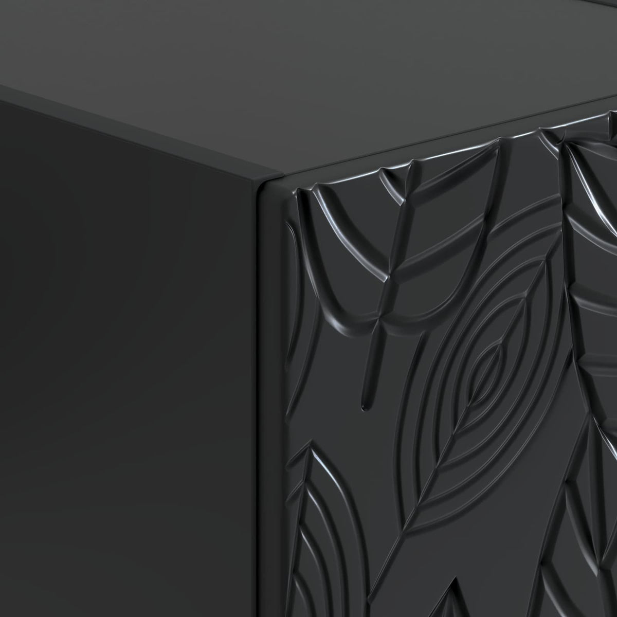 Bedside Table Black 43 x 34.5 x 48 cm Engineered Wood