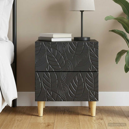 Bedside Table Black 43 x 34.5 x 48 cm Engineered Wood