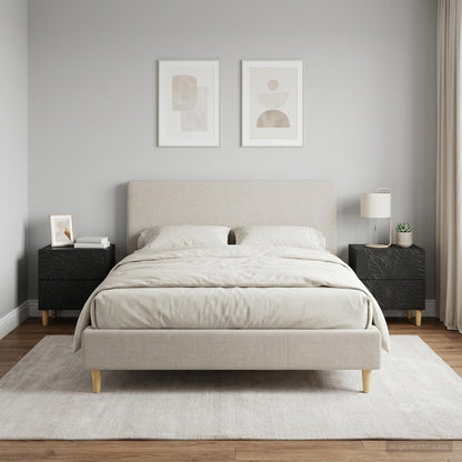 Bedside Table 2 pcs Black 43 x 34.5 x 48 cm Engineered Wood