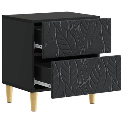 Bedside Table 2 pcs Black 43 x 34.5 x 48 cm Engineered Wood