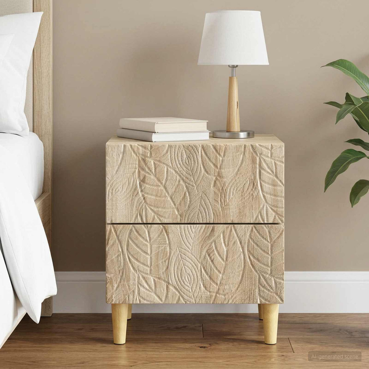 Bedside Table Sonoma Oak 43 x 34.5 x 48 cm Engineered Wood