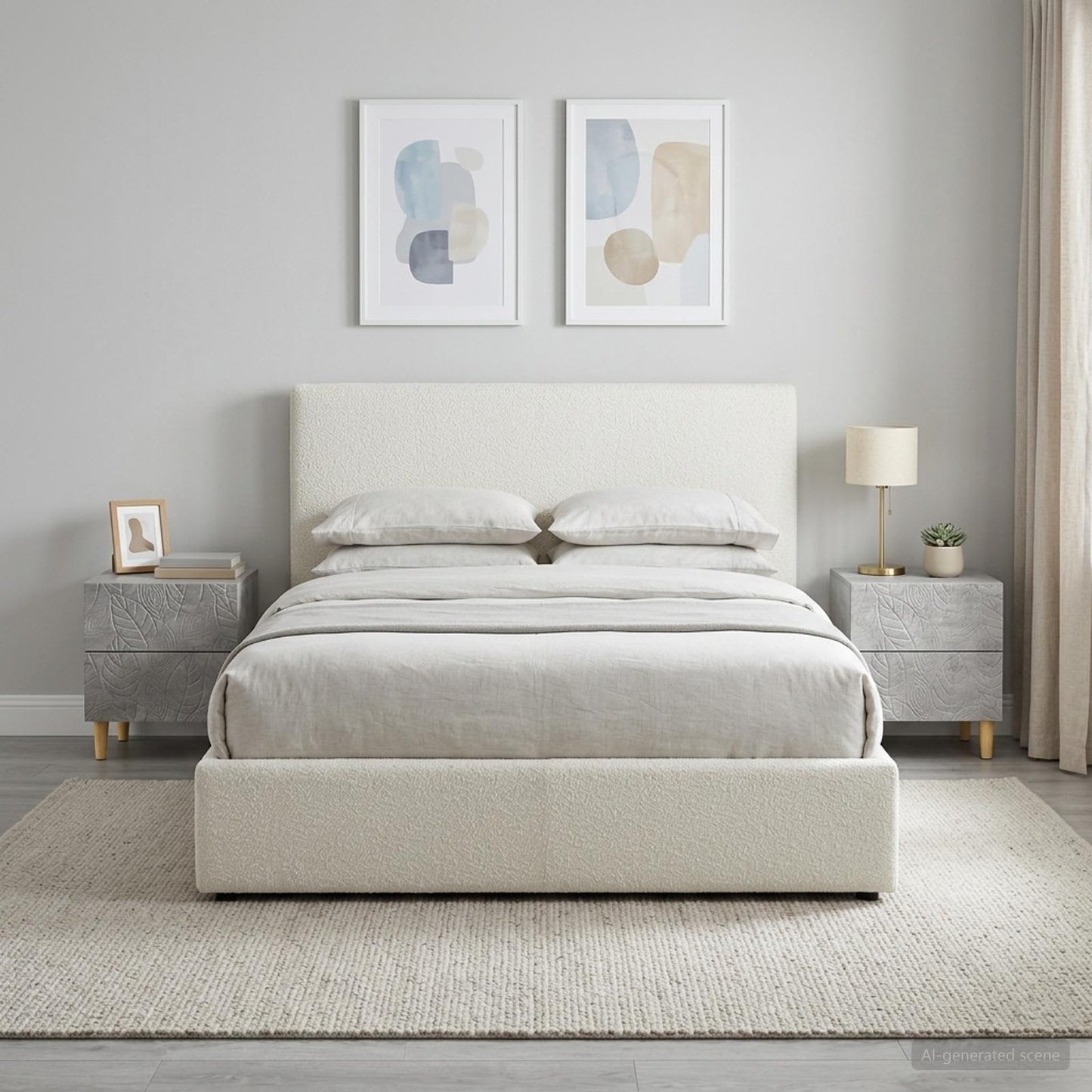 Bedside Table 2 pcs Concrete Grey 43 x 34.5 x 48 cm