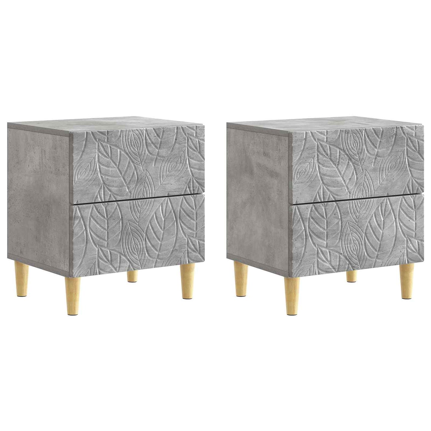 Bedside Table 2 pcs Concrete Grey 43 x 34.5 x 48 cm